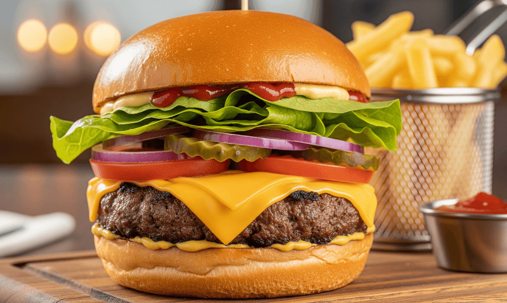 A classic cheeseburger