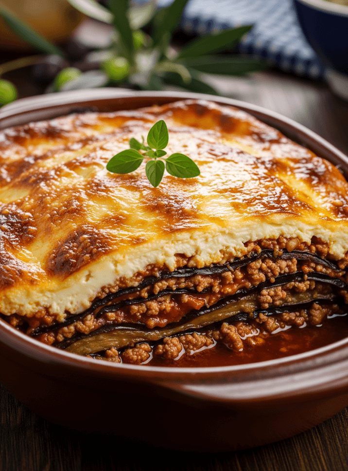 An authentic Greek Moussaka dish