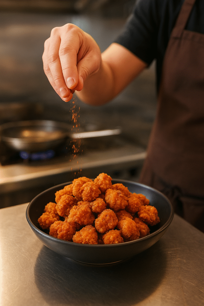 AnsFusion Restaurant on Granville Street, Vancouver — serving the Vegan Taiwanese Popcorn Chickpea Chicken