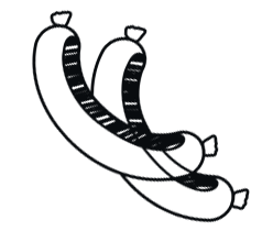 Fusion food Vancouver sausage dish illustration