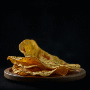 Masala papad (papadum) served with mint chutney at A & S Fusion Vancouver