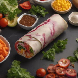 The Bull Wrap A&S Fusion Vancouver Ground Beef and Fries Wrap with Sriracha Cream Sauce