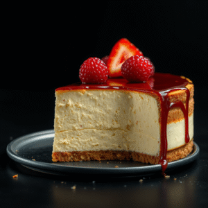 A&S Fusion Cheesecake slice with [Fusion Topping], Vancouver dessert takeout