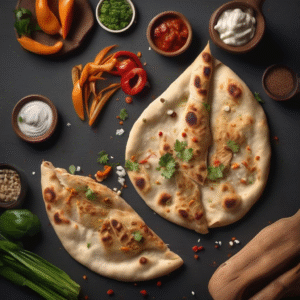 Chicken Naan stuffed with spiced chicken — A & S Fusion, 8028 Granville St Vancouver