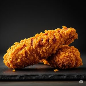 Southern fried chicken burger with slaw and pickles — A & S Fusion, 8028 Granville St Vancouver"