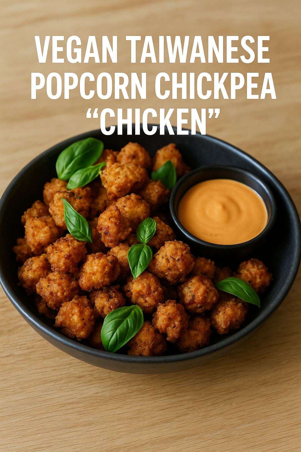 Vegan Taiwanese Popcorn Chickpea Chicken AnsFusion Restaurant, Vancouver.