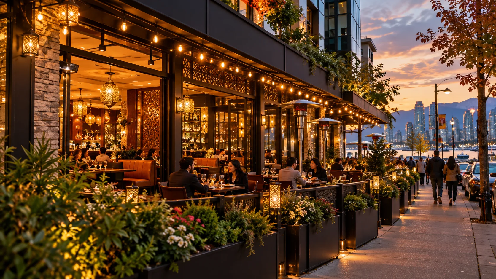 Best restaurant on Granville Street Vancouver interior dining room at A&S Fusion